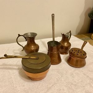 Vintage  5 Piece  Brushed  Copper Bundle